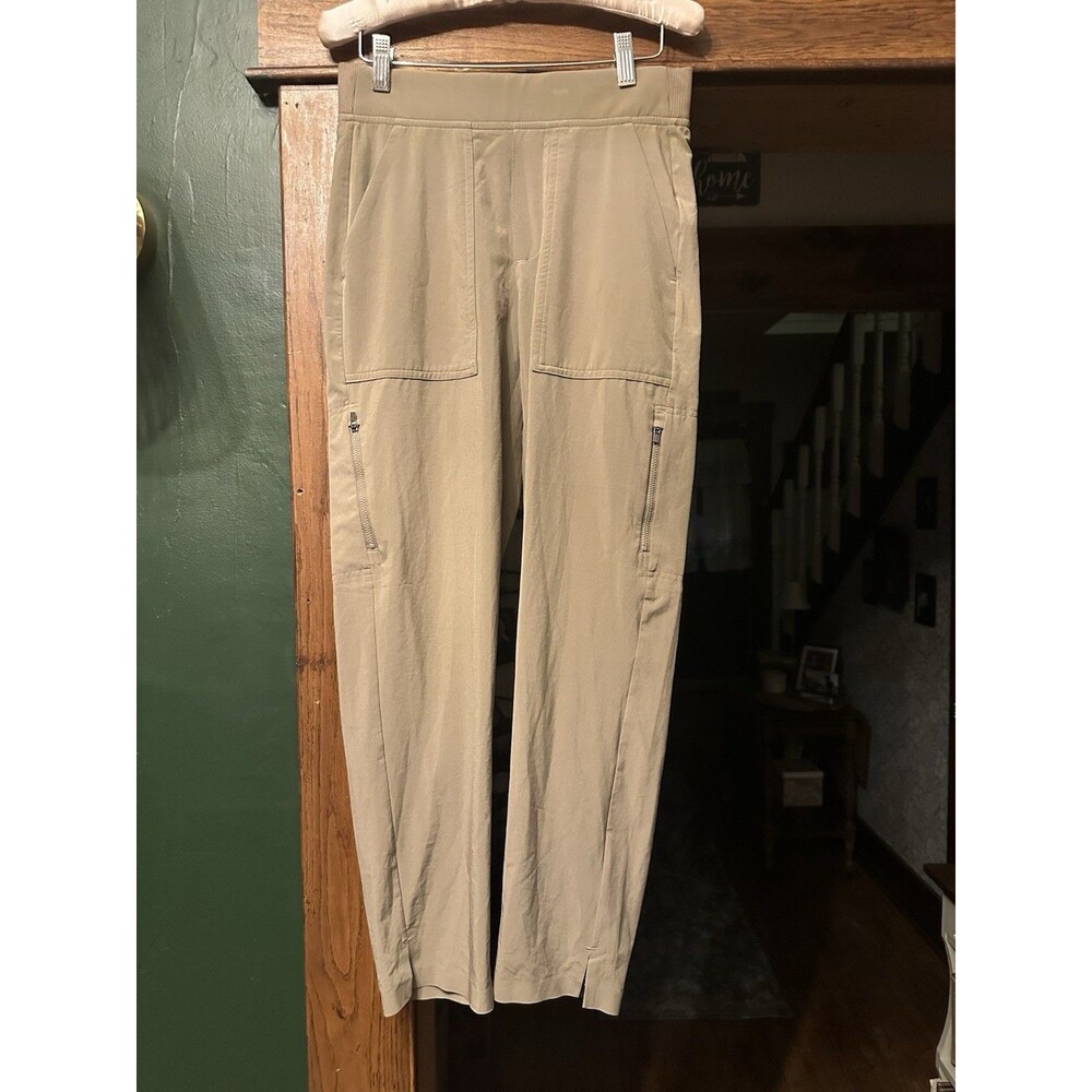 Athleta Women’s Activewear Jogger Pants Beige 0 Regular Pull On Pockets Solid